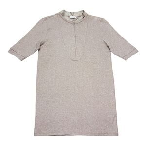 Brunello Cucinelli Baby Ribbed Monili Trim Cotton Henley Size Large